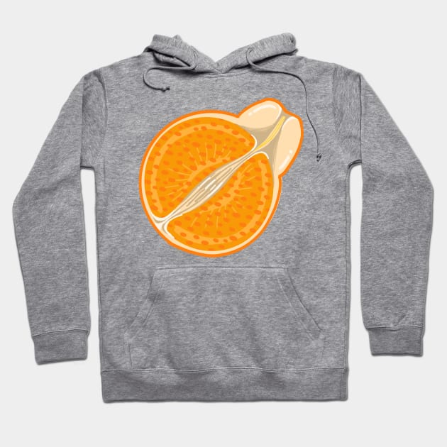 Sumo Orange Slice Graphic Fresh and Zesty Citrus Vibes for Summer Hoodie by Nemui Sensei Designs